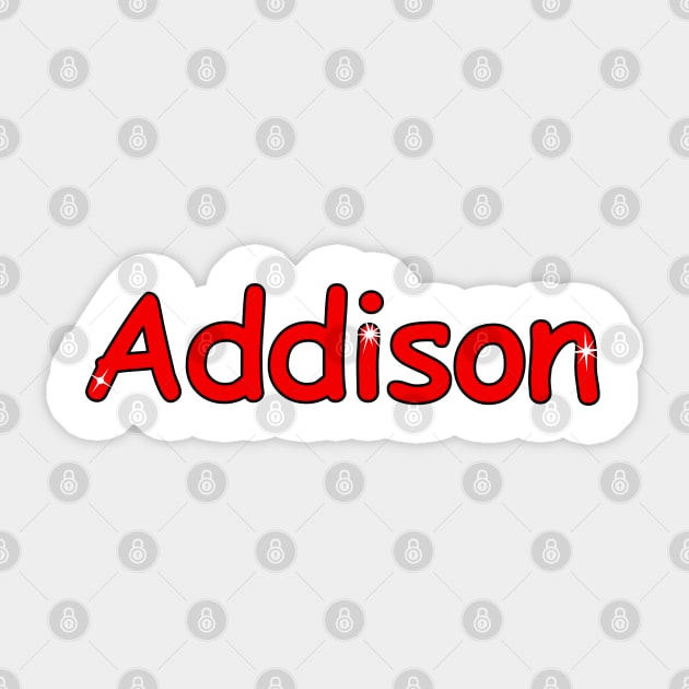 Addison name. Personalized gift for birthday your friend. Sticker by grafinya